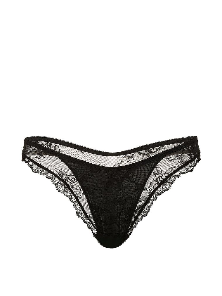 Suprapunere de tanga din dantelă. Produsul este negru și provine din colecția Very Sexy.