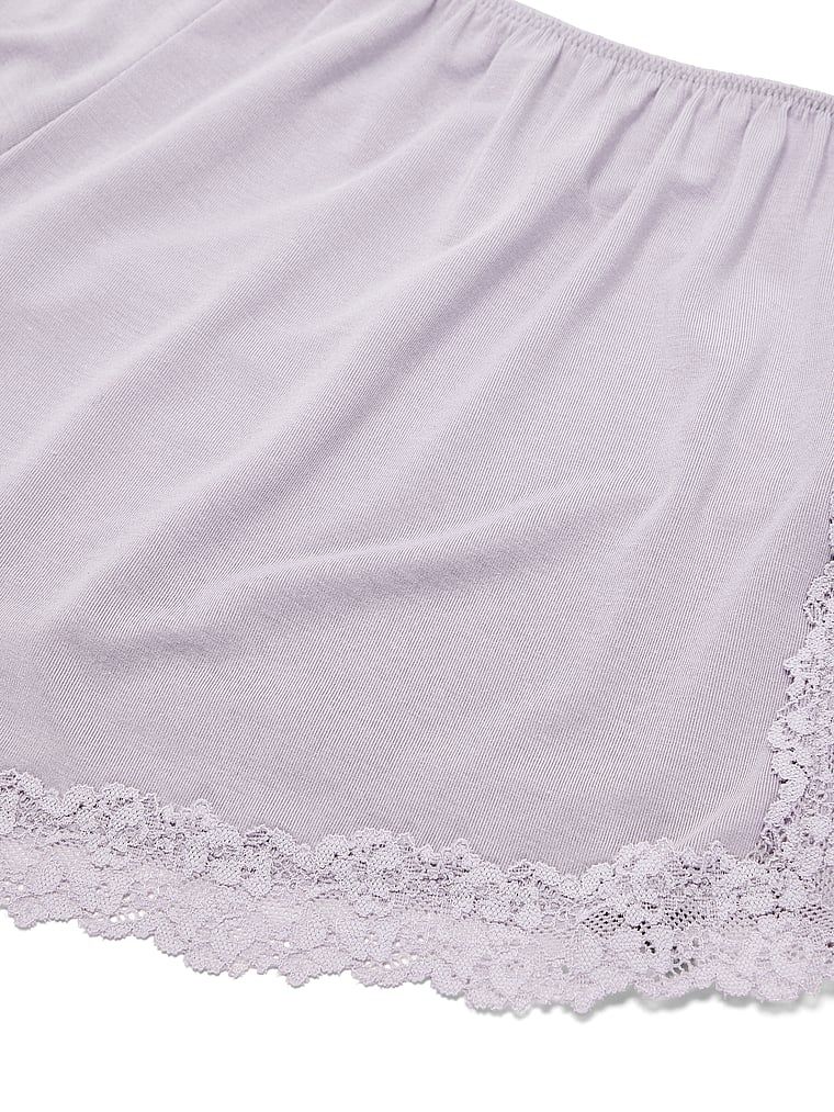 Set de dormit modal - top cu bretele și pantaloni scurți SoSoft. Produsul este de culoare mov și provine din colecția Victoria's Secret.