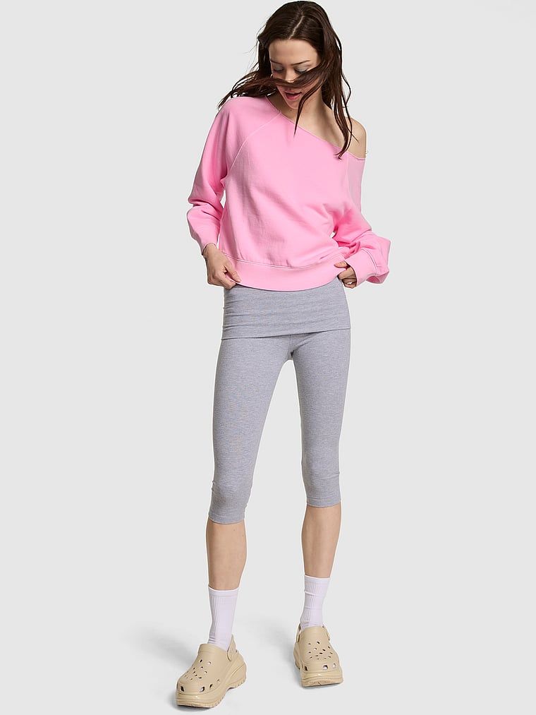 Bluză sport Ivy cu umerii la vedere din material fleece