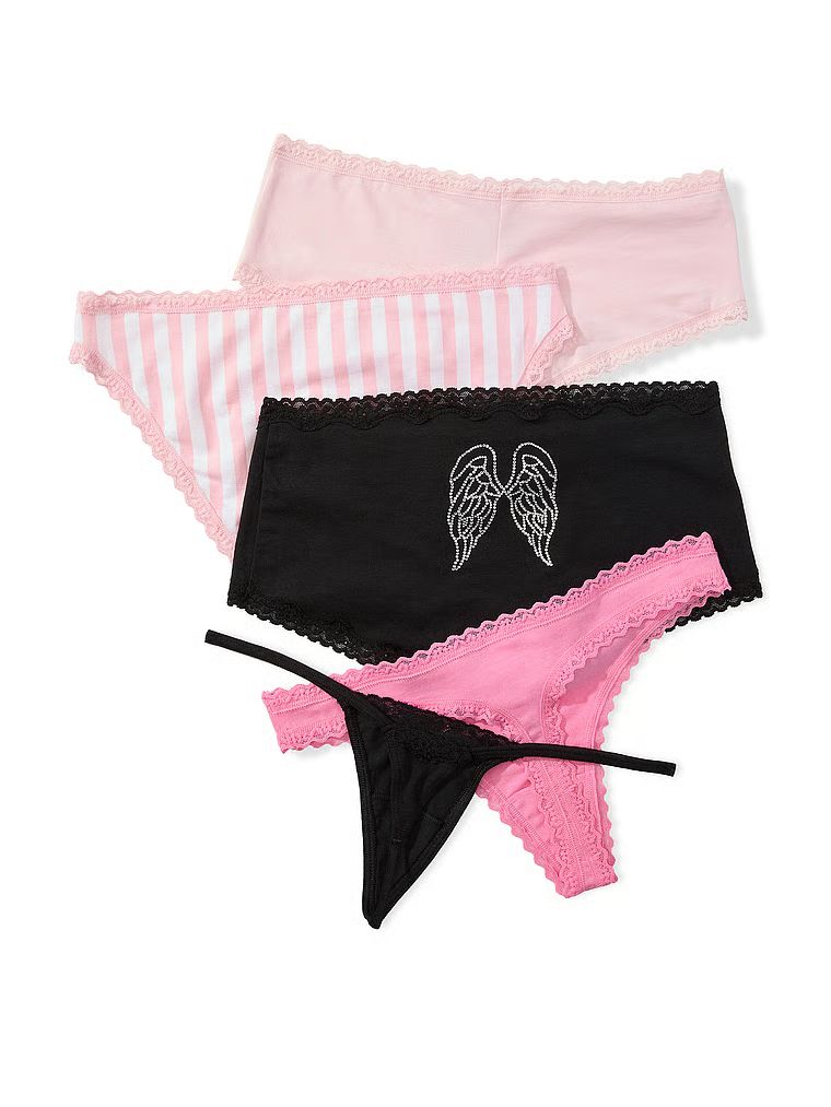 Set de chiloți din bumbac mixt - 5 piese Fashion Show 2026. Produsul are o culoare cu model și provine din colecția Victoria's Secret.