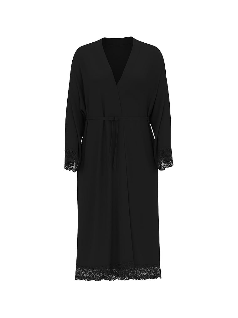 Halatul de baie făcut din SoSoft modal. Produsul este negru și provine din colecția Victoria's Secret.