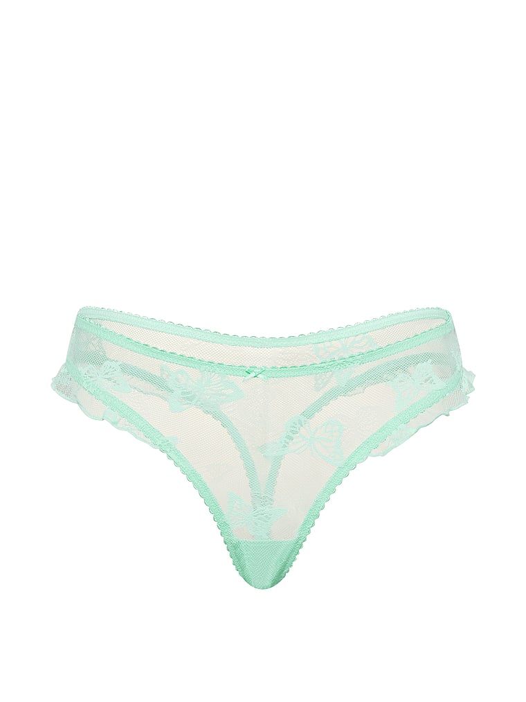 Tanga cu motiv fluture. Produsul este de culoare verde și provine din colecția Lacie.