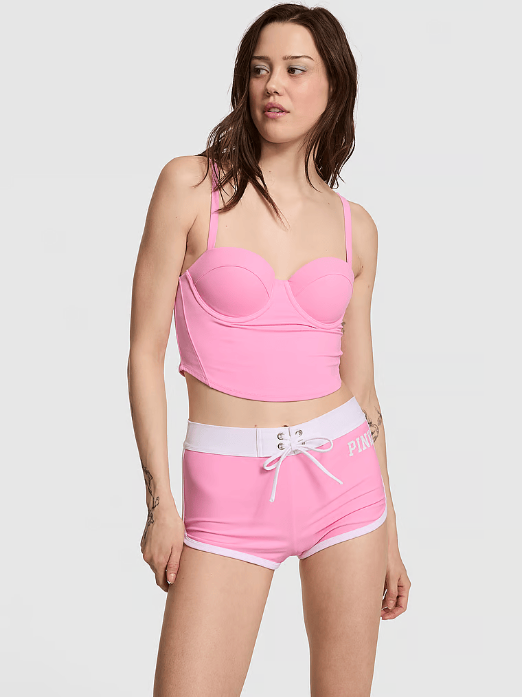 Slip șort Bikini cu talie înaltă