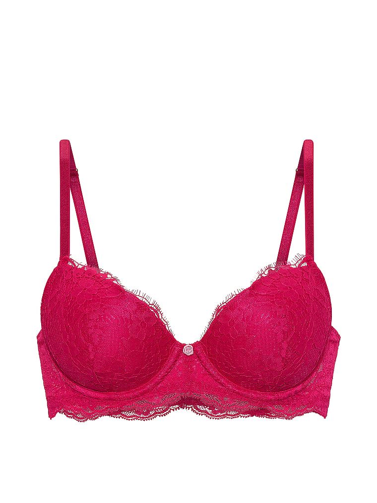Sutien din dantelă ușor căptușit, Classic Demi. Produsul este roz și provine din colecția Dream Angels.