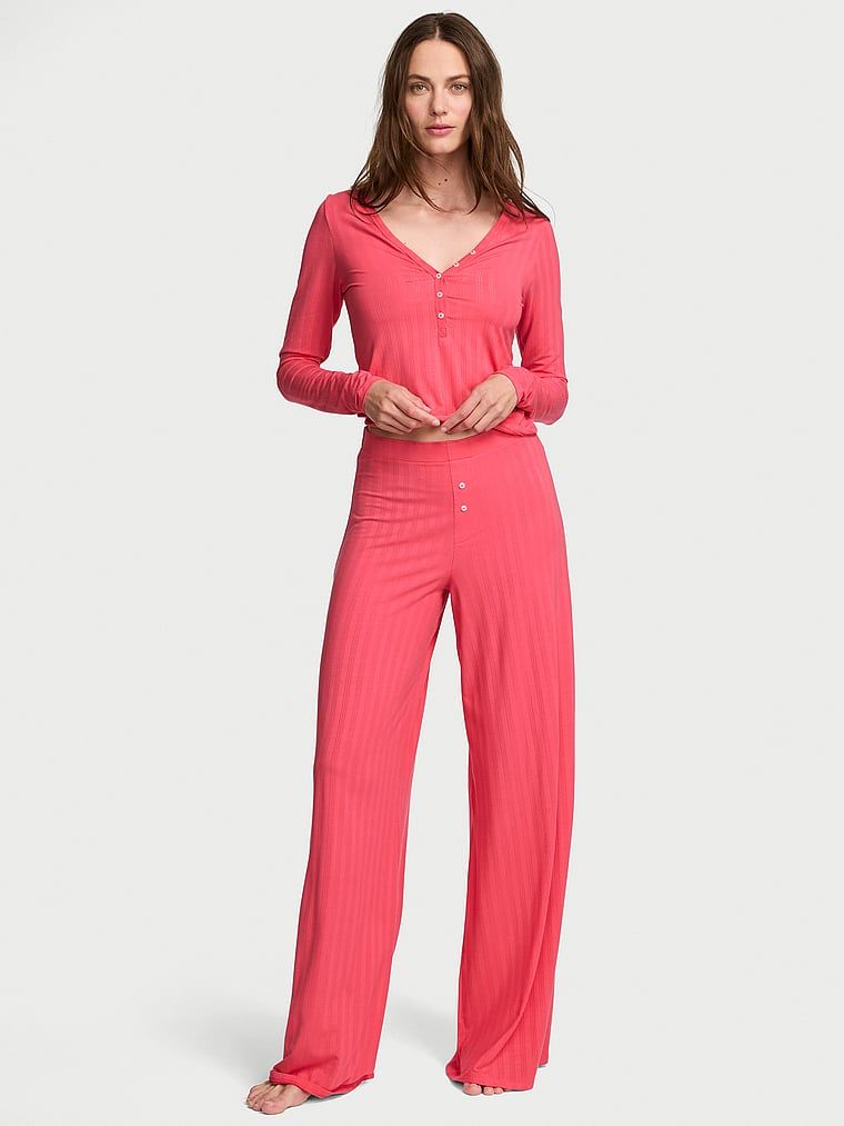 Victoria's Secret Set pantaloni și top Henley din modal ultrafin SoSoft 