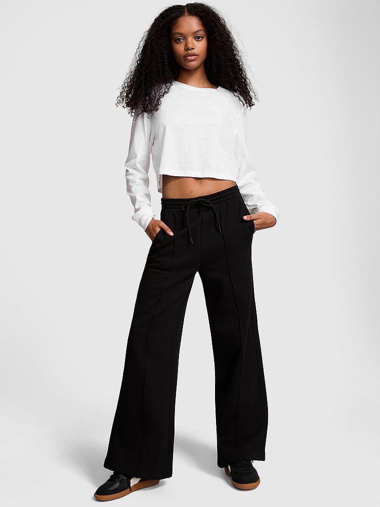 Pantaloni pentru sport largi din material Ivy fleece