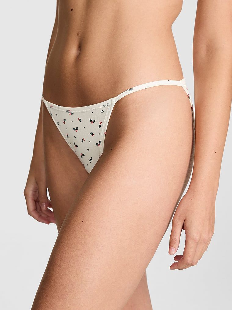 Chiloți bikini cu șnur din bumbac