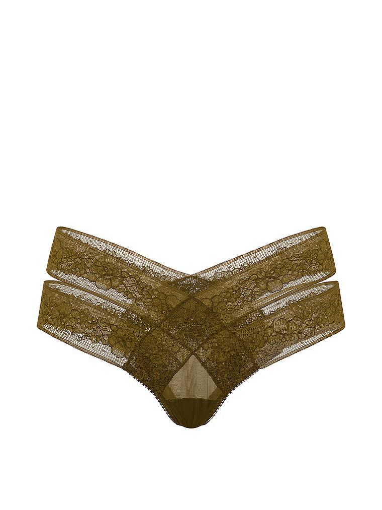 Chiloți decupați cu dantelă Cheeky cu bretele decupate. Produsul este de culoare verde și provine din colecția Very Sexy.