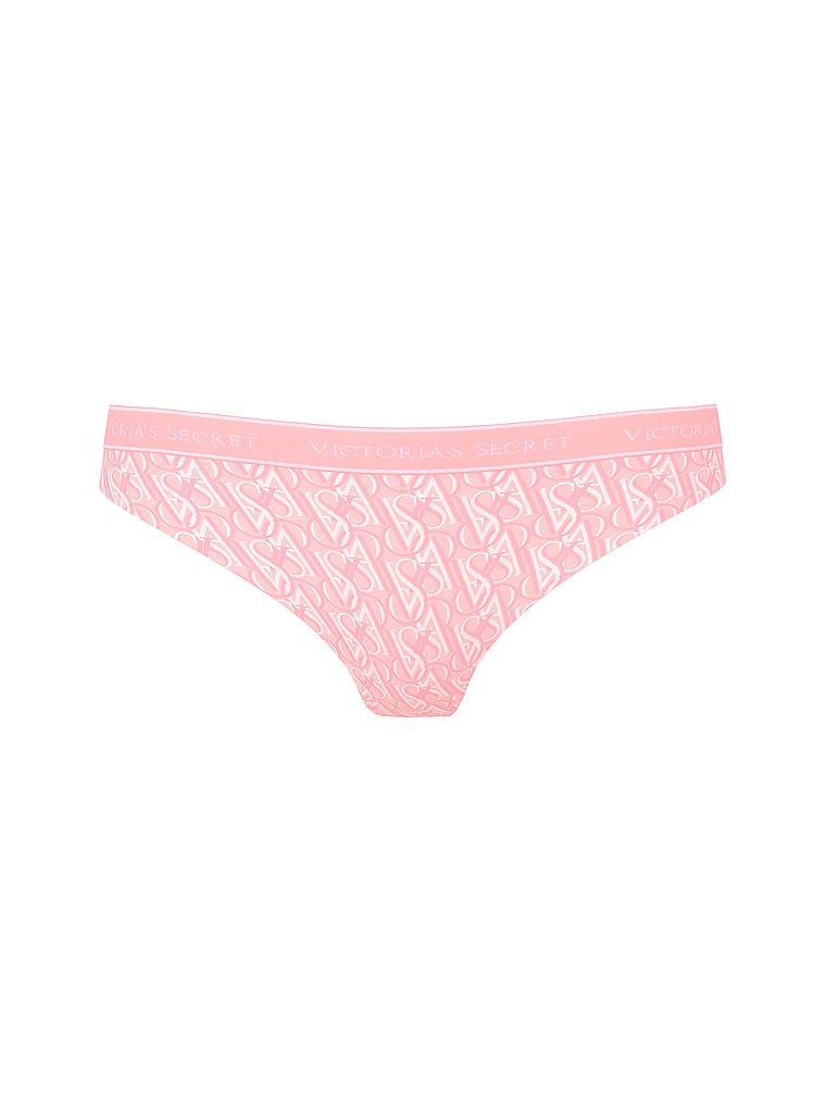 Tanga de bumbac cu logo la talie. Produsul este modelat și provine din colecția Bumbac.