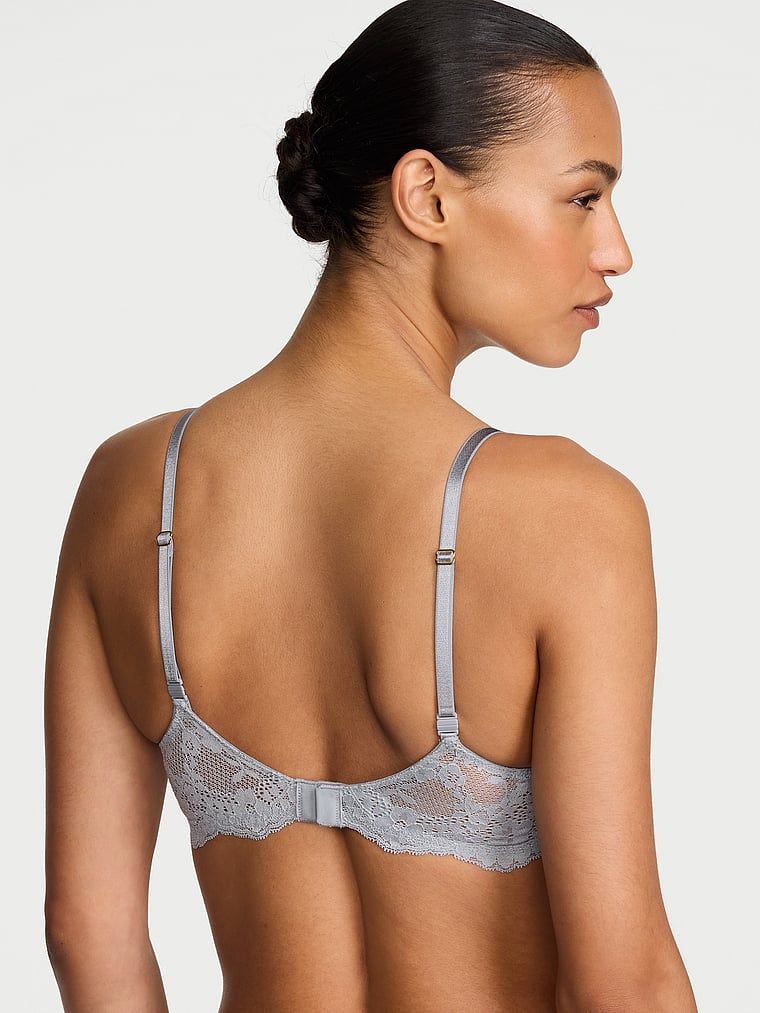 Wicked Lace Balconette fără sutien balconette cu căptușeală. Produsul este de culoare gri și provine din colecția Dream Angels.