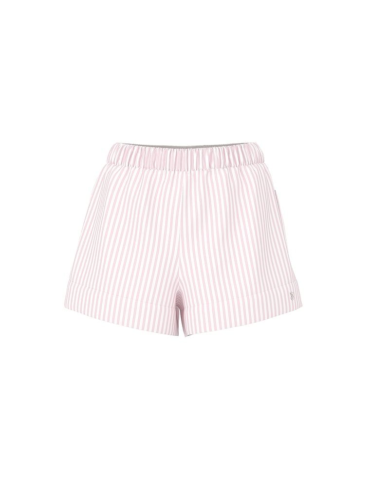 Pantaloni scurți de in pentru plajă Beachwear Heritage Stripe. Produsul este modelat și provine din colecția Victoria's Secret Swim.