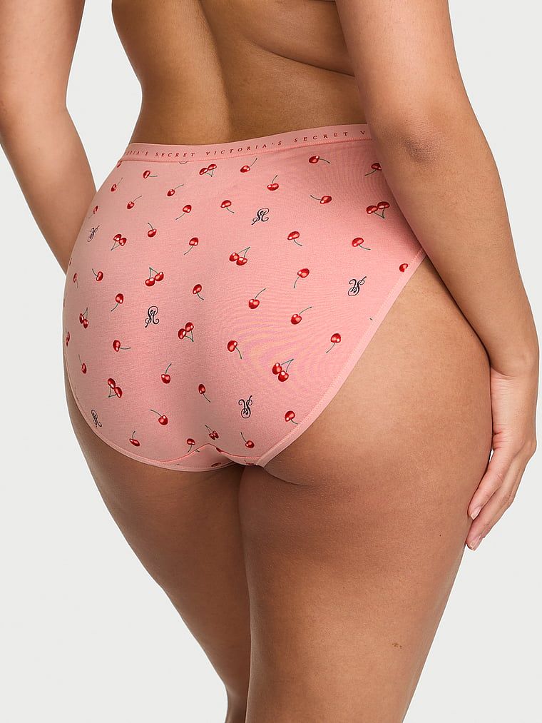 Chiloți din bumbac cu picioare înalte, pantaloni scurti cu picior înalt. Produsul are o culoare cu model și provine din colecția Victoria's Secret.
