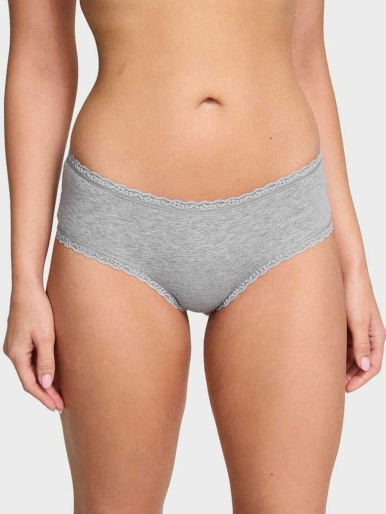 Chiloți din bumbac cu dantelă pe margini Lante-Waist Cheeky. Produsul este gri și provine din colecția Lacie.