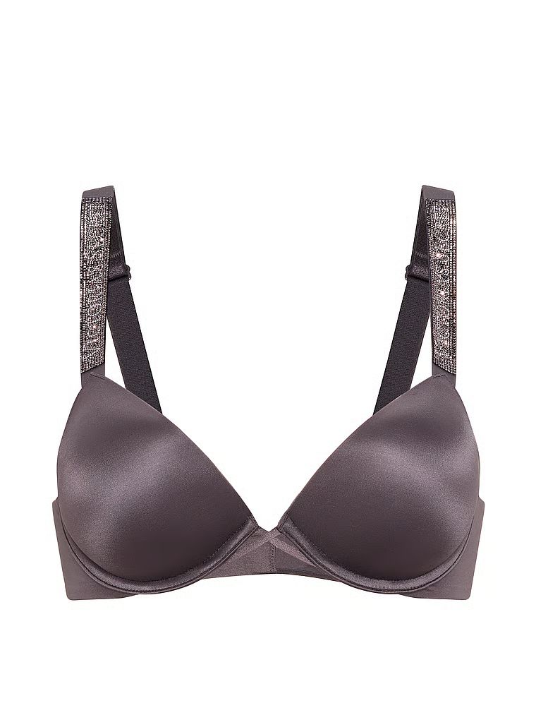 Sutien push-up Shine Strap. Produsul este de culoare gri și provine din colecția Very Sexy.