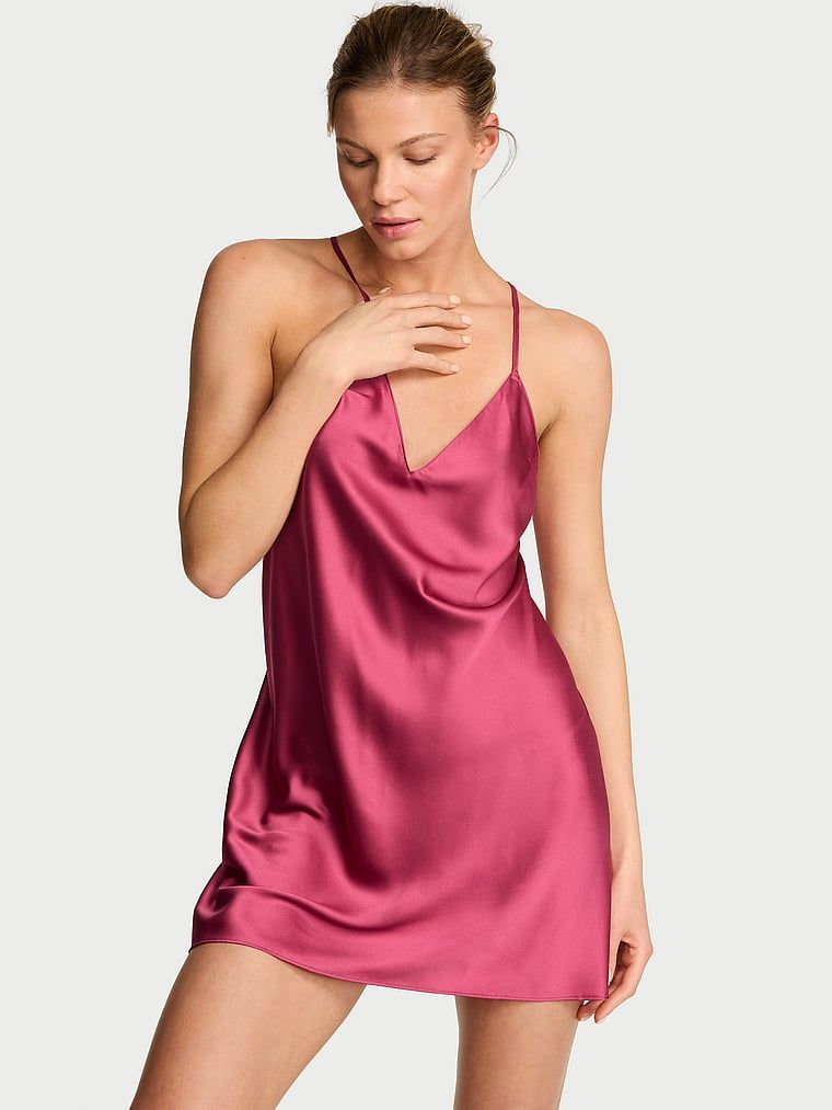 Victoria's Secret Rochie tip slip din satin, cu spatele descoperit