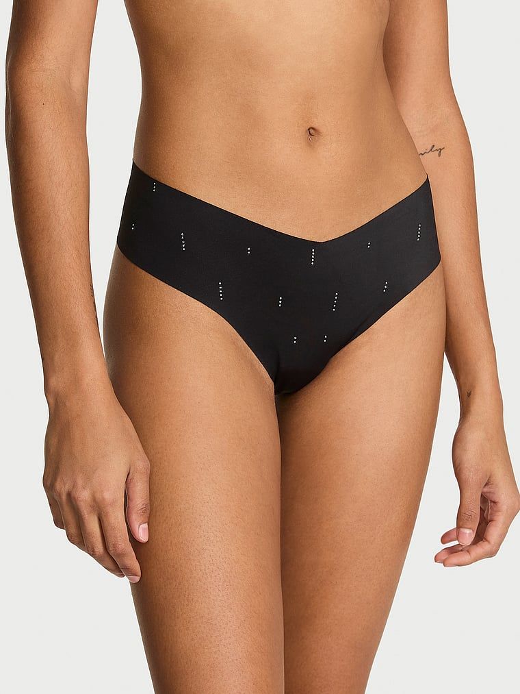 Tanga fără cusături No-Show Sparkle. Produsul este negru și provine din colecția No-Show.