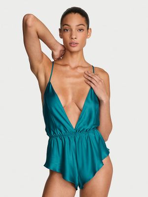 Victoria's Secret Salopetă cu volane din satin