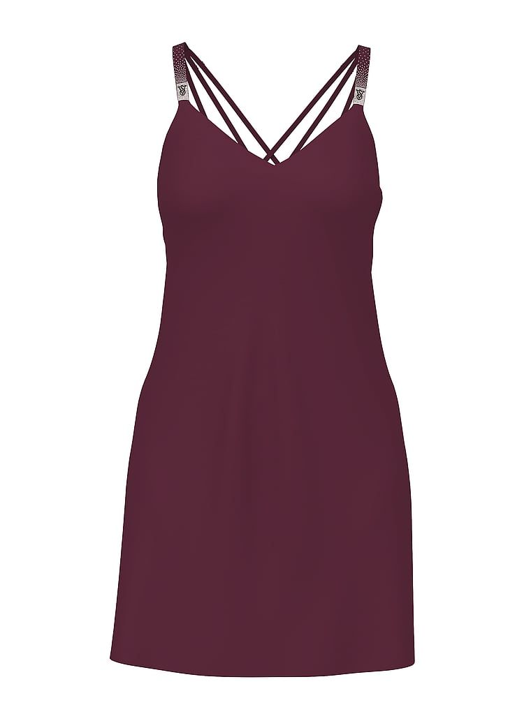 Very Sexy Rochie tip furou, din satin, cu bretele presărate cu strasuri strălucitoare la spate