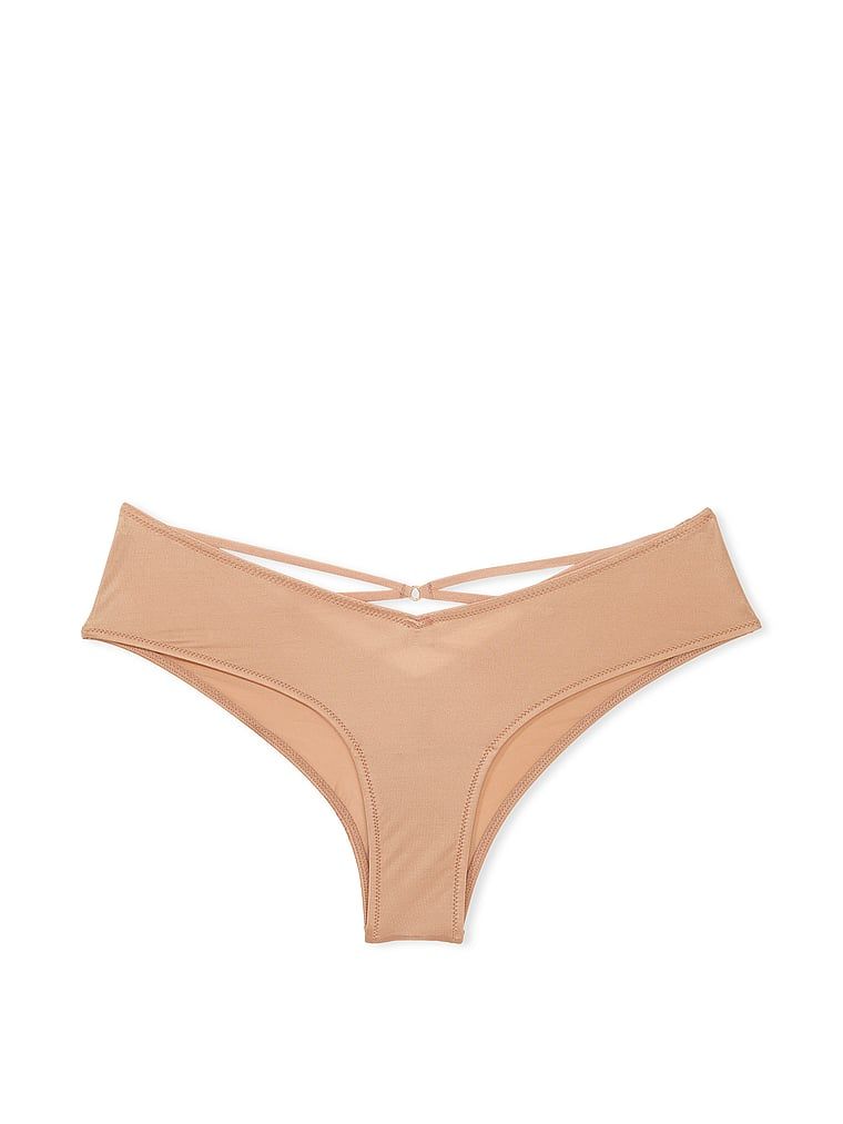 Chiloți cu bretele la spate și picioare înalte Strappy-Back Cheeky. Produsul este bej și provine din colecția Very Sexy.