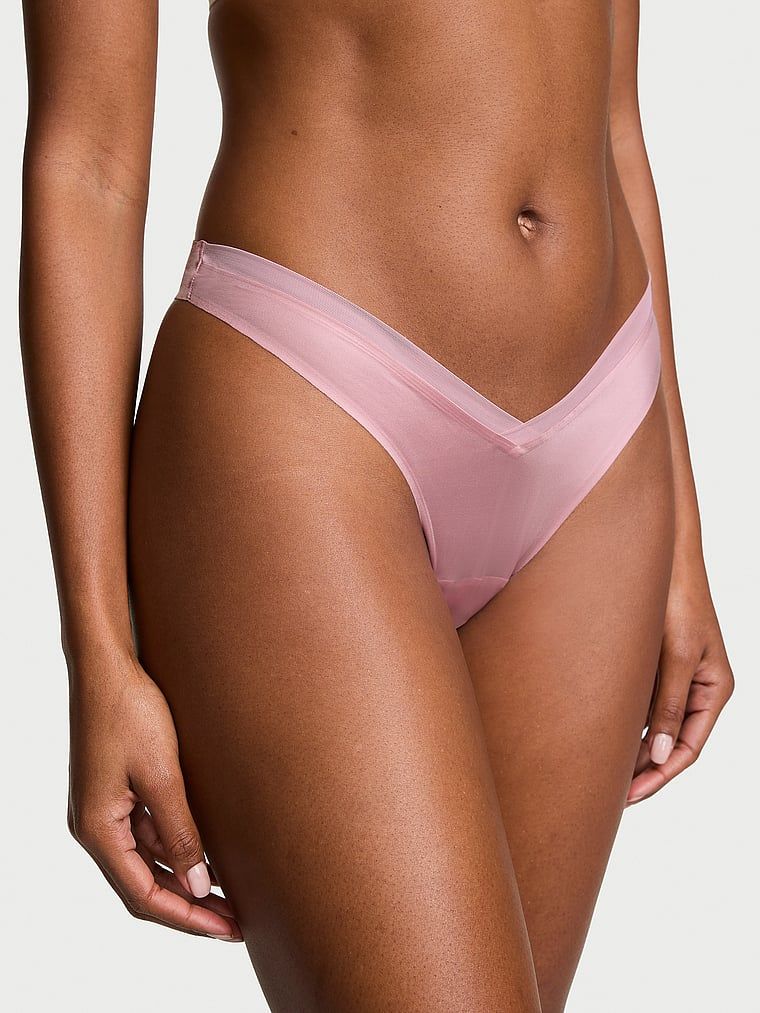 Tanga cu curele pe spatele Sheer Reveal. Produsul este roz și provine din colecția Very Sexy.