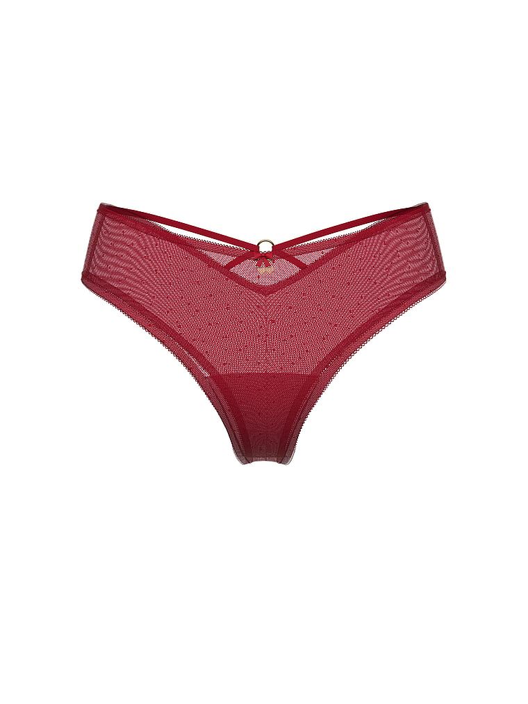 Chiloți din plasă cu pandantiv metalic pe spate, Tease Cherry Hardware Cheeky. Produsul este roșu și provine din colecția Very Sexy.