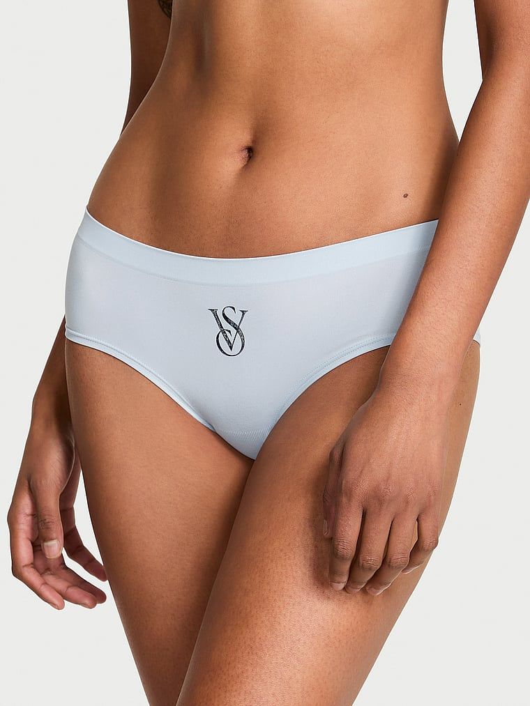 Chiloți cu logo strălucitor Seamless Sparkle Hiphugger. Produsul este de culoare albastră și provine din colecția Seamless