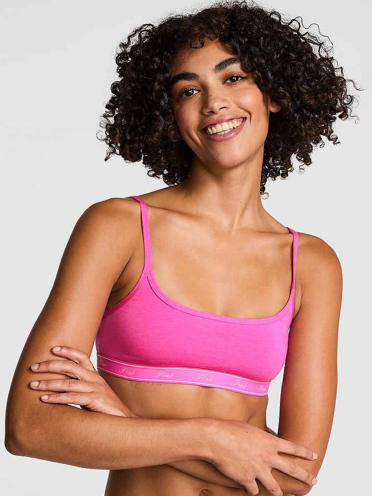 Bustieră Bralette cu decolteu adânc din bumbac