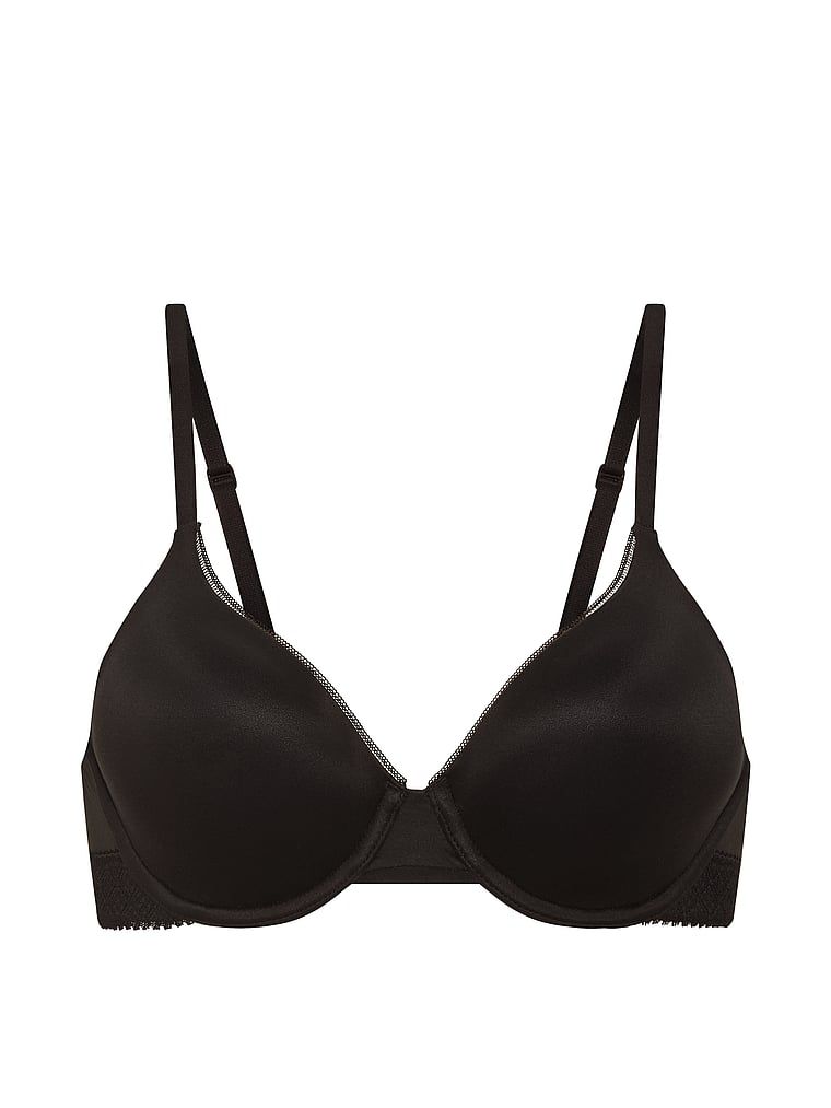 Sutiene ușor căptușit, cu cupe bine integrate și inserții din dantelă. Produsul este negru și provine din colecția Body by Victoria.