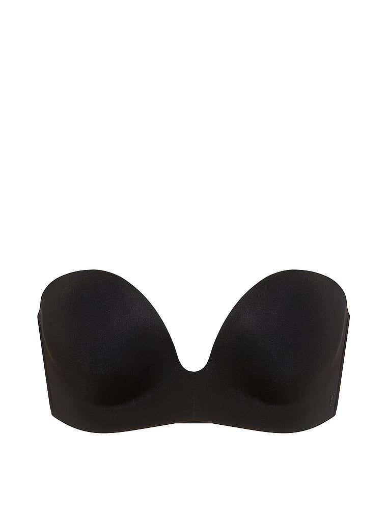 Sutien push-up fără bretele care închid mărimea 2 mărimi bombshell. Produsul este negru și provine din colecția Invisible by Victoria's Secret.