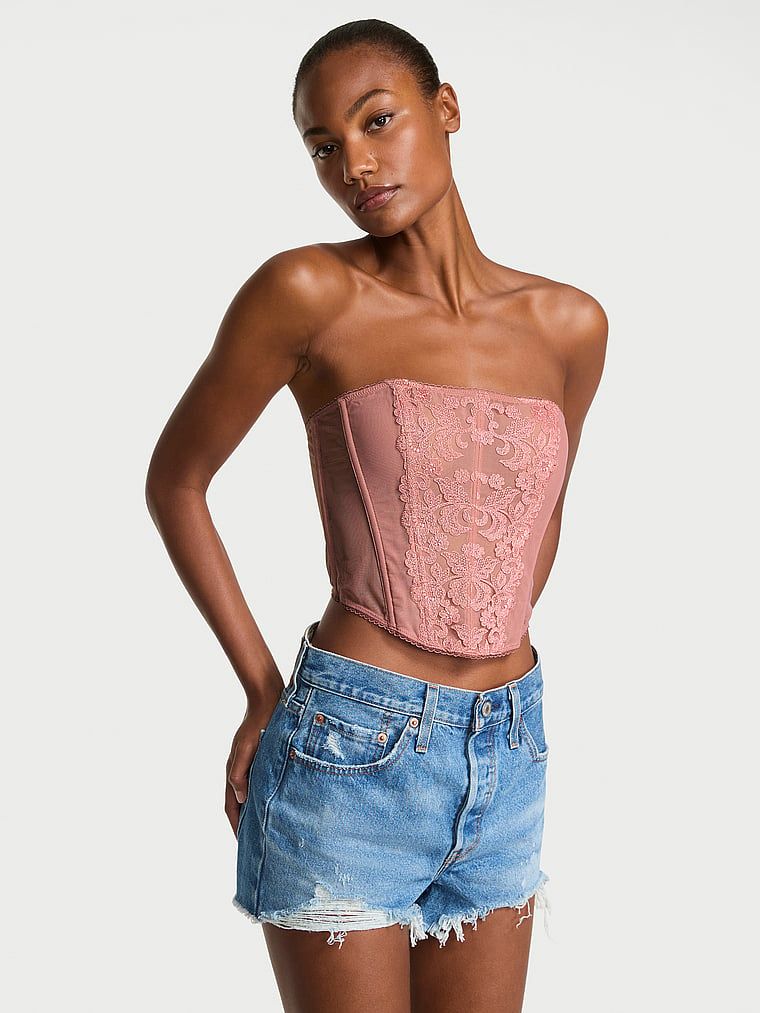 Very Sexy Top cu corset fără bretele Vintage Blossom