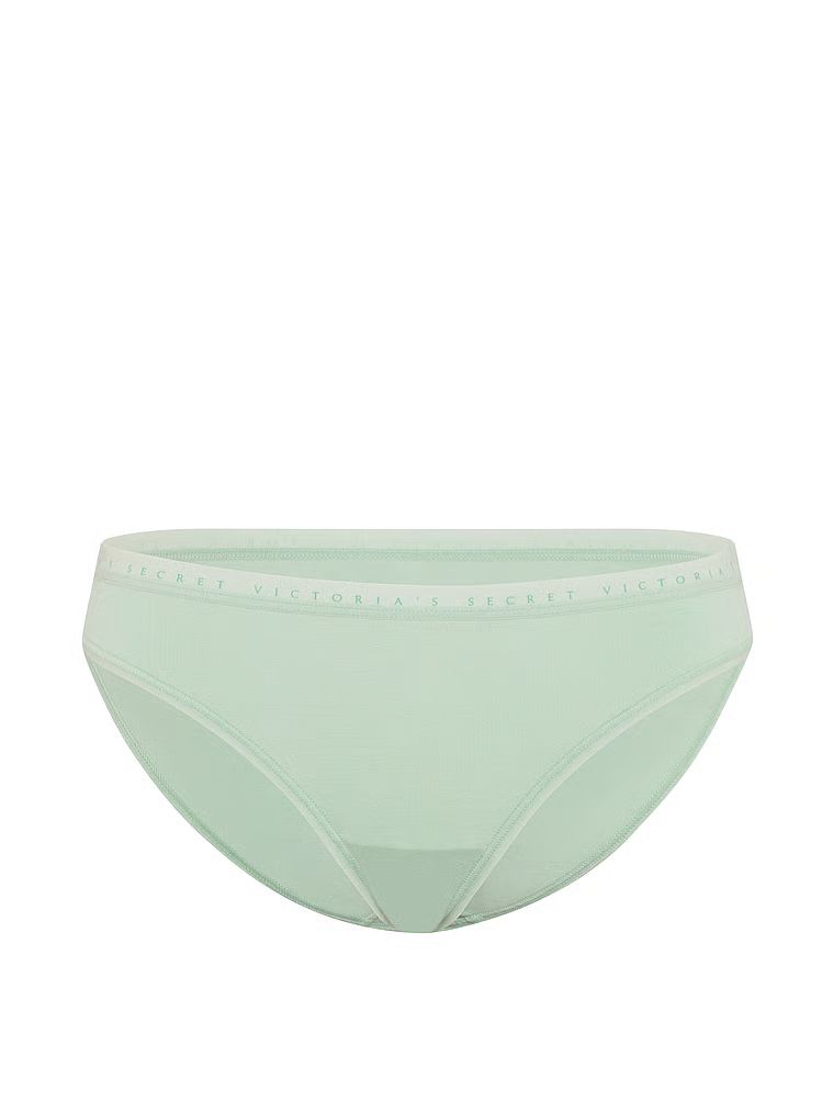 Chiloți de bumbac Bikini. Produsul este albastru și provine din colecția Victoria's Secret.